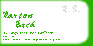 marton bach business card